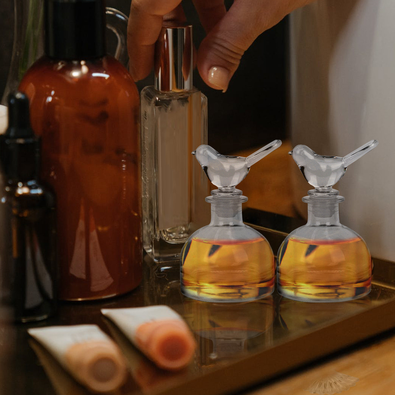 ขวดน้ำหอมแก้วดีไซน์เรียบหรู 2  - Home Fragrance Usa บทวิจารณ์และราคา